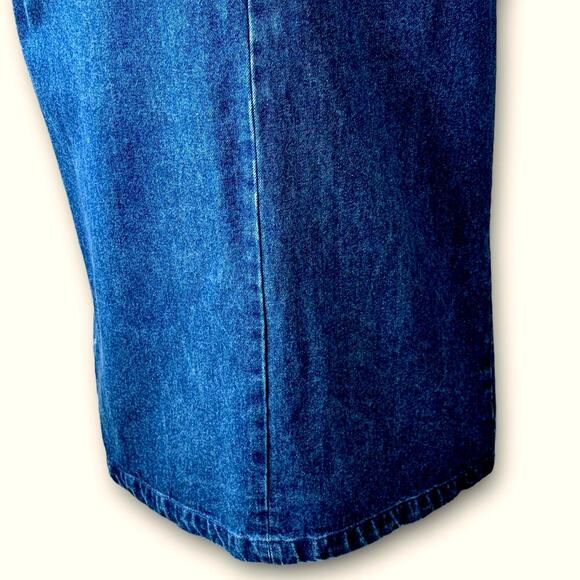 Mountain Lake Vintage 80s Denim Straight Pencil Blue Jean Maxi Skirt Size XL/16 - Picture 5 of 13